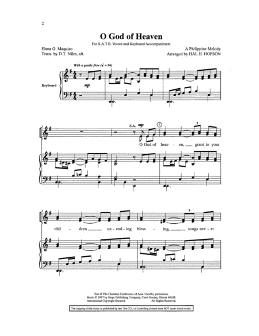 O God of Heaven O God of Heaven Choir scores gallery preview page 2