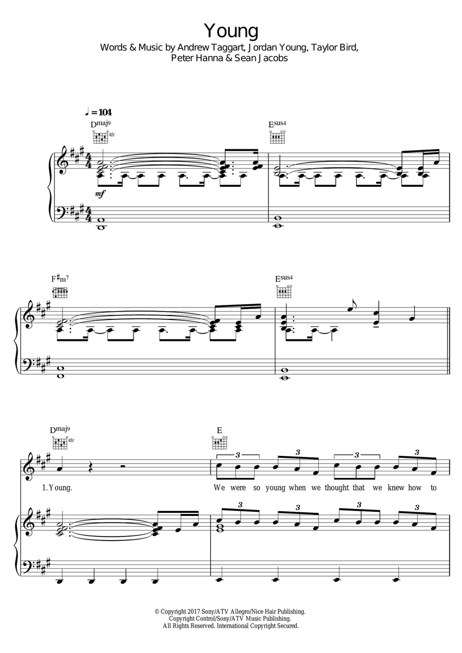 Young Piano, Vocal scores gallery preview page 1