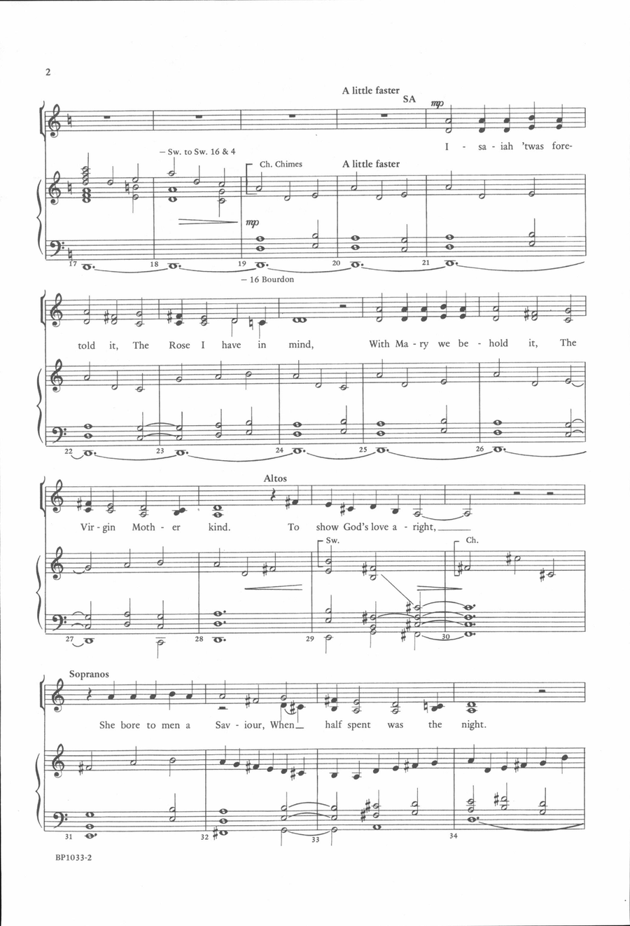 Lo, How a Rose - Bish 4-Part scores gallery preview page 3
