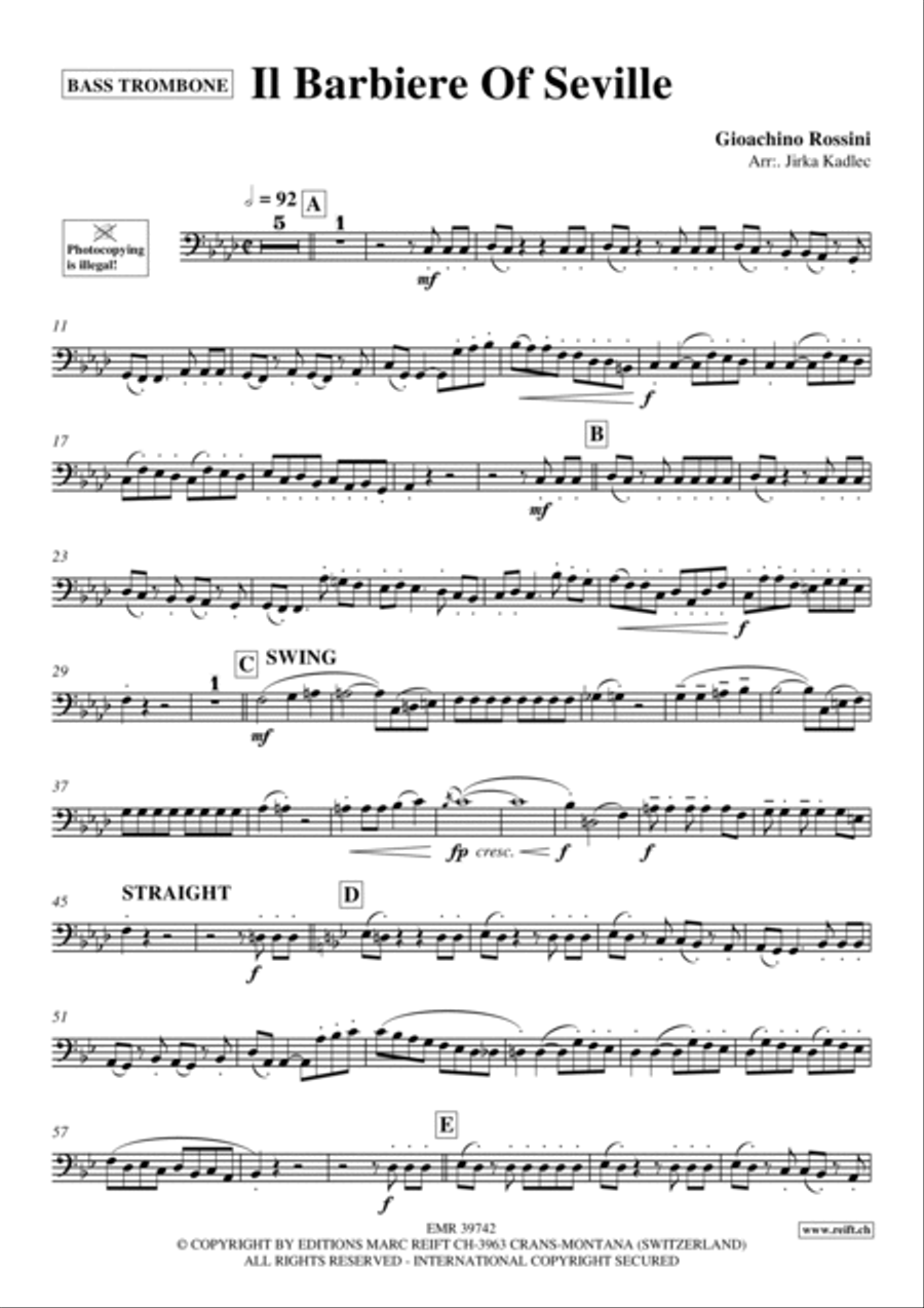 Il Barbiere Of Seville Il Barbiere Of Seville Trombone scores gallery preview page 2