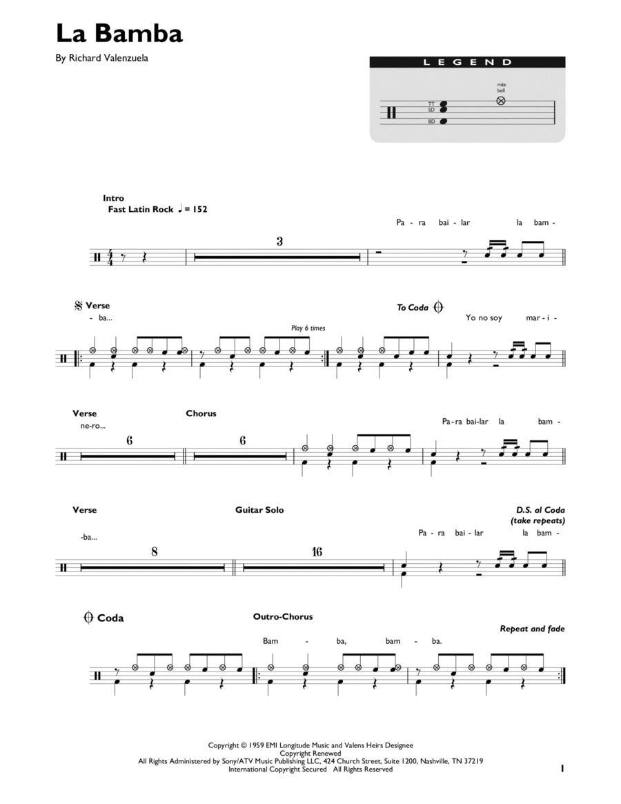 La Bamba Drum Set scores gallery preview page 1