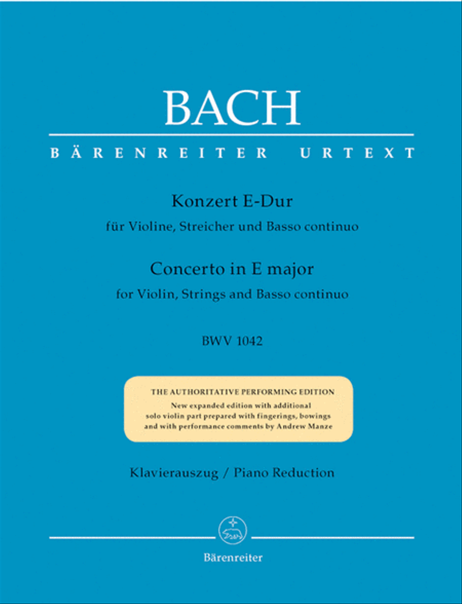 Concerto for Violin, Strings and Basso continuo E major BWV 1042 Violin Solo scores gallery preview page 1