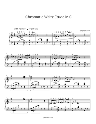 Chromatic Waltz Etude in C for Intermediate Piano