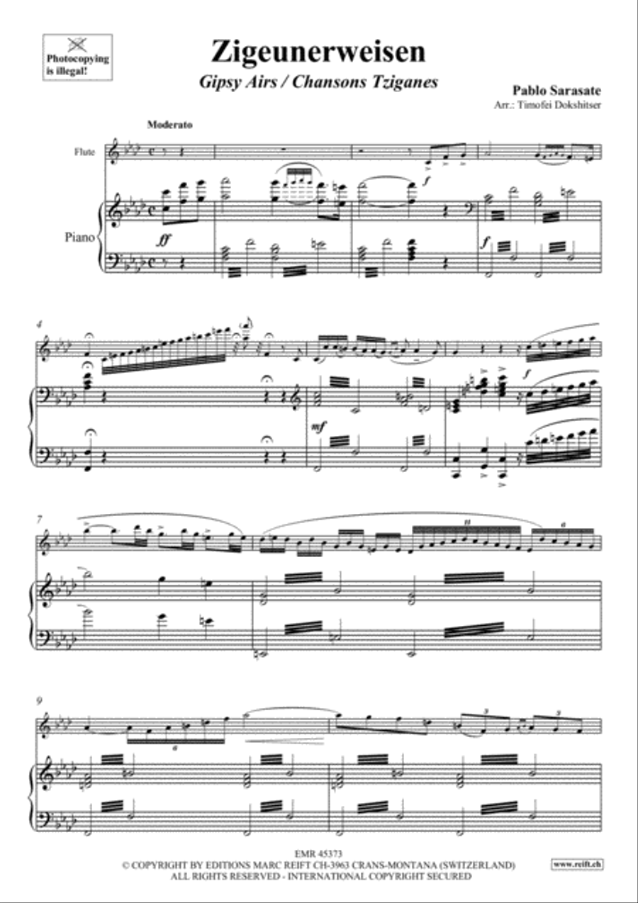 Zigeunerweisen Flute Solo scores gallery preview page 5