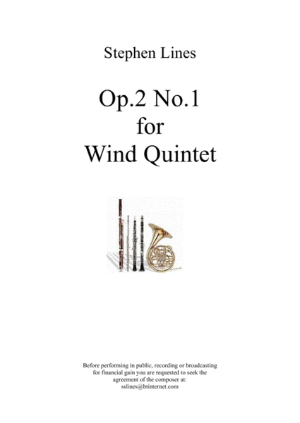 Opus 2 No.1 for Wind Quintet 2018 Chamber Music Contest Entry image number null