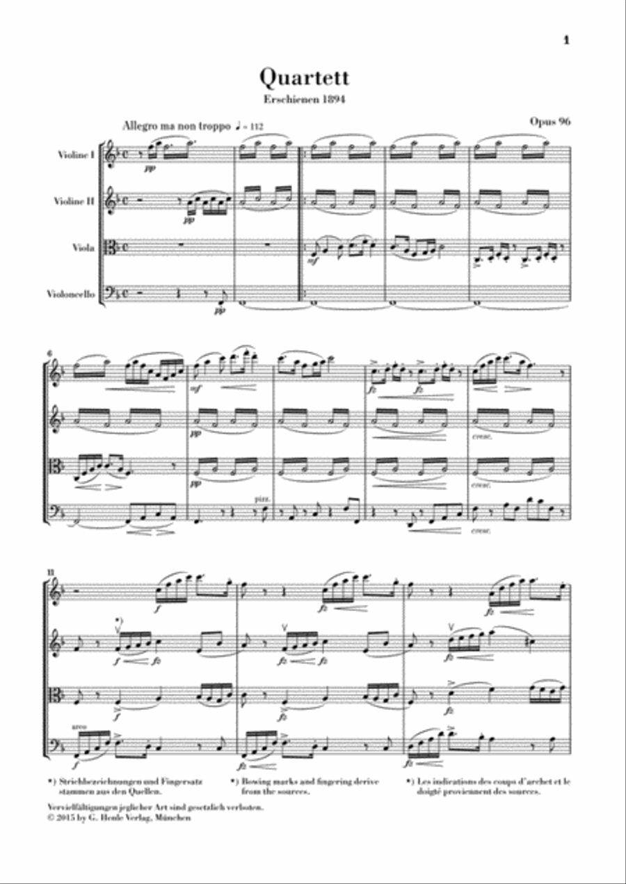 String Quartet F major op. 96 (American Quartet) op. 96 String Quartet scores gallery preview page 2