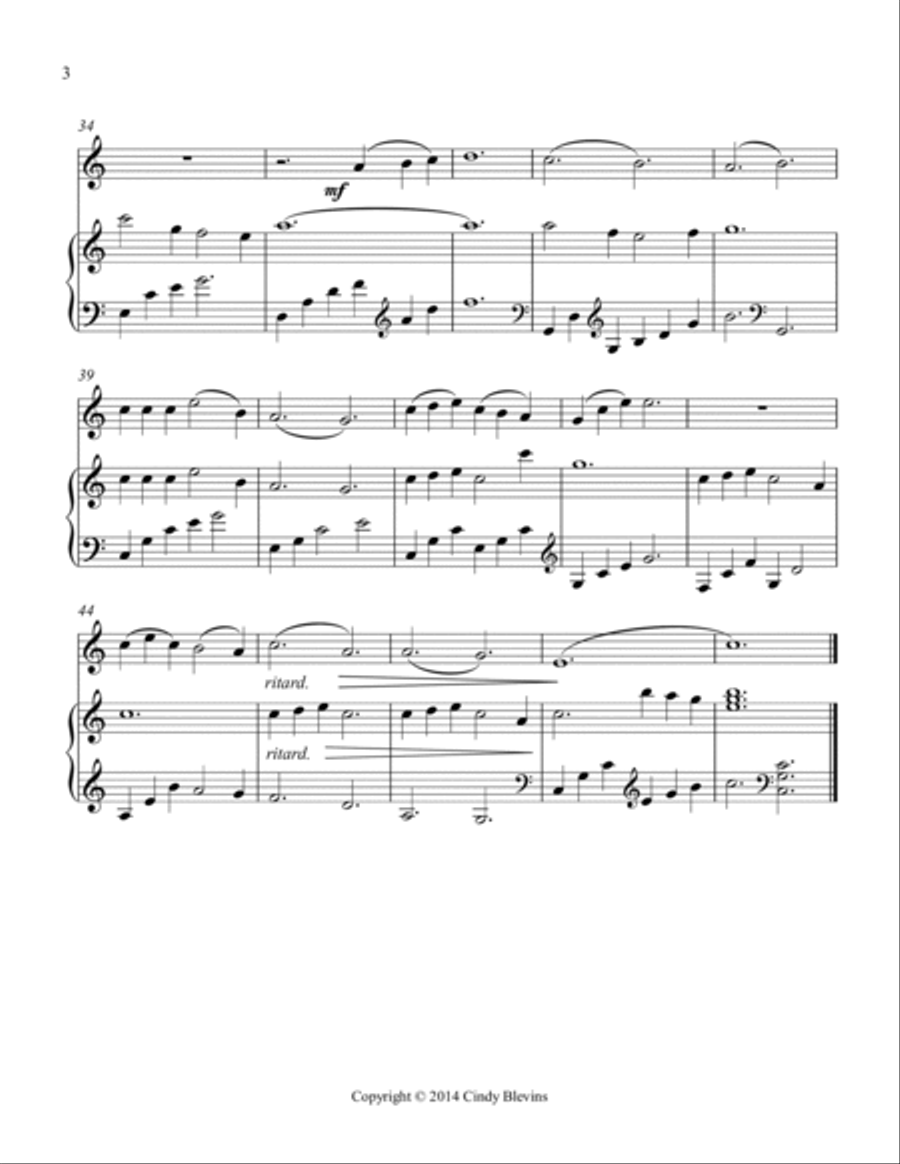 O Mio Babbino Caro, for Piano and Violin Violin Solo scores gallery preview page 4