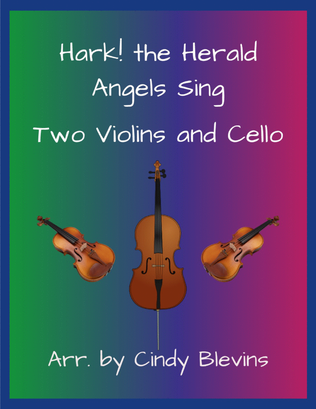 Book cover for Hark! The Herald Angels Sing, for Two Violins and Cello