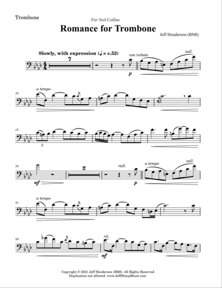 Romance for Trombone Piano scores gallery preview page 2