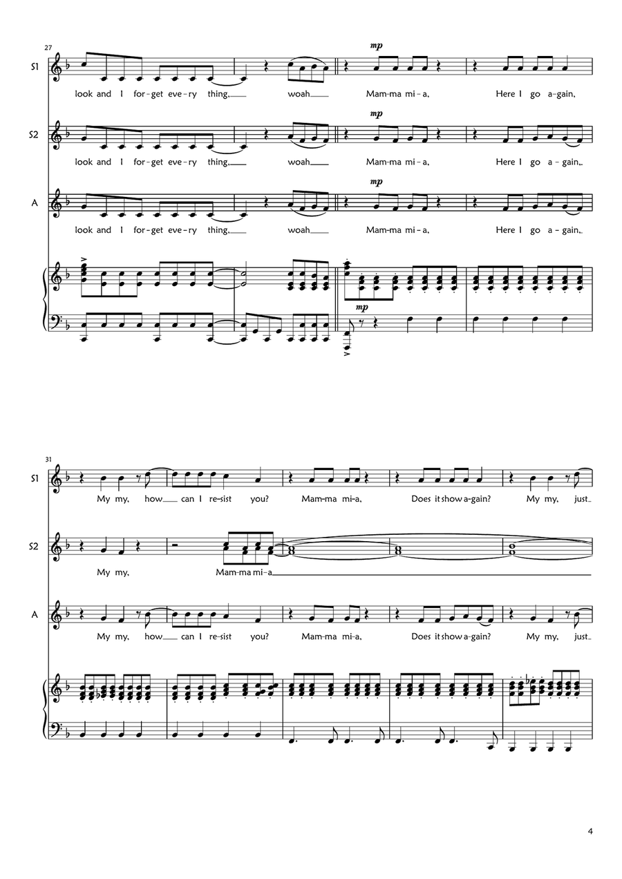Mamma Mia SSA scores gallery preview page 4