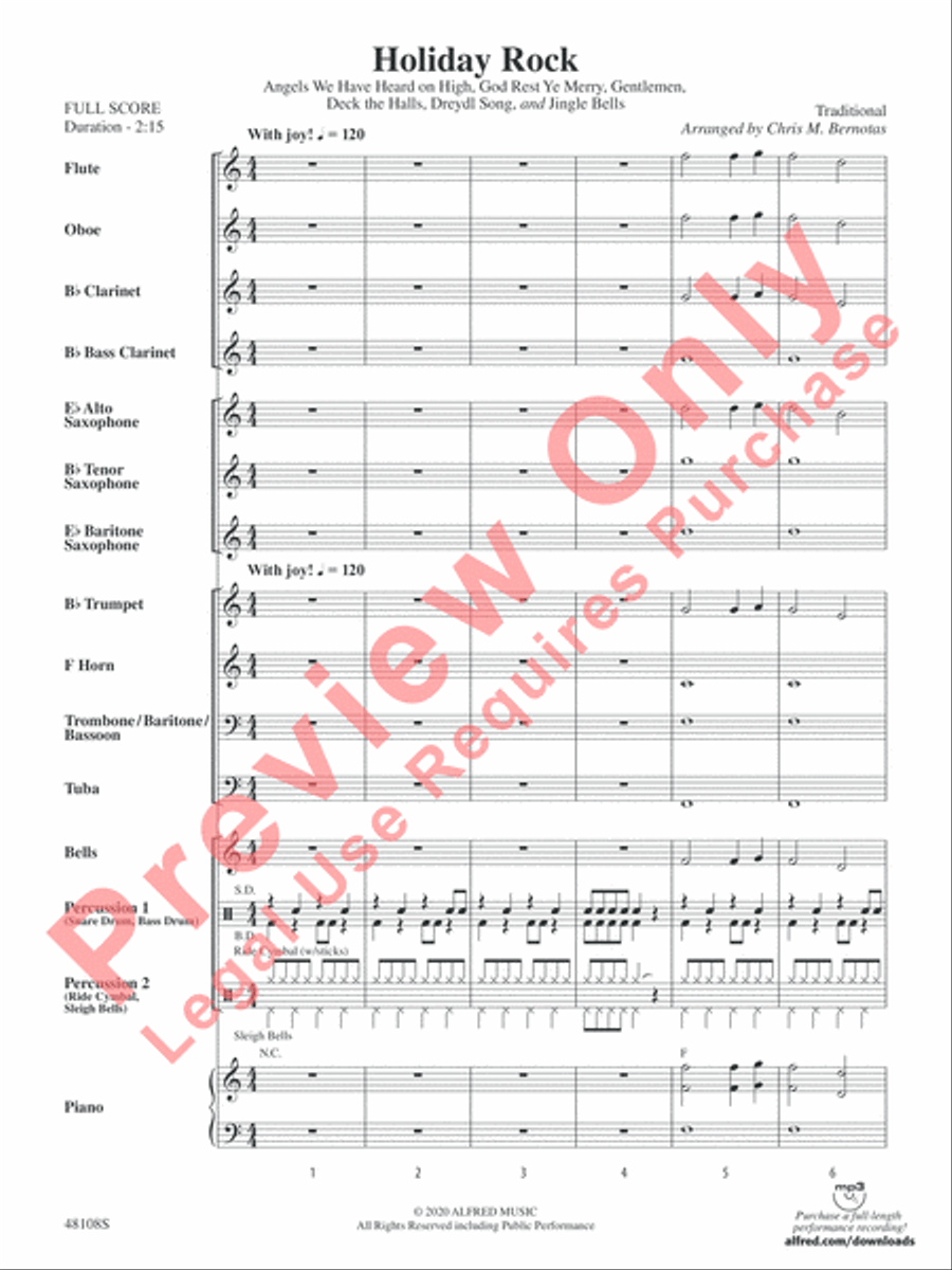 Holiday Rock Concert Band scores gallery preview page 3