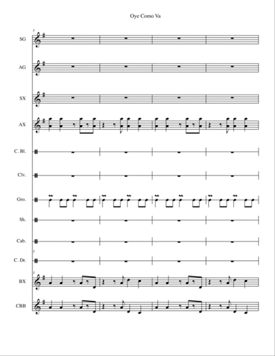 Oye Como Va Small Ensemble scores gallery preview page 4