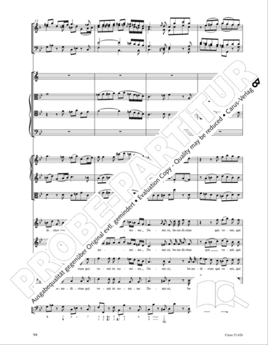 Missa longa in C major (Missa longa in C) 4-Part scores gallery preview page 106