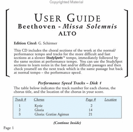 Missa Solemnis (CD only - no sheet music)