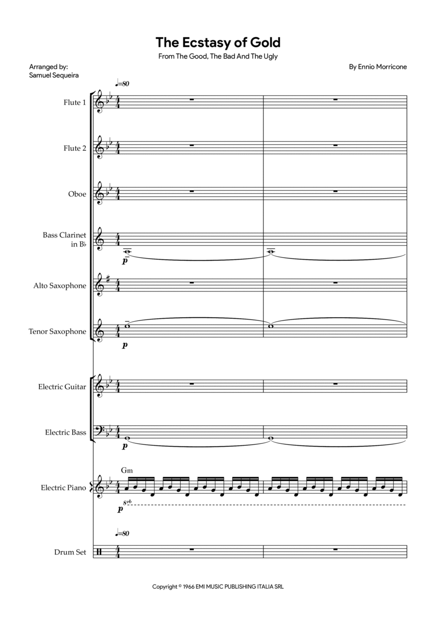 Ecstasy Of Gold Bass Clarinet scores gallery preview page 1