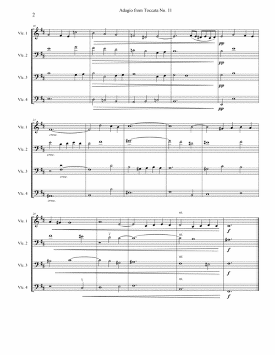 Adagio by Georg Muffat for four cellos (intermediate cello quartet)