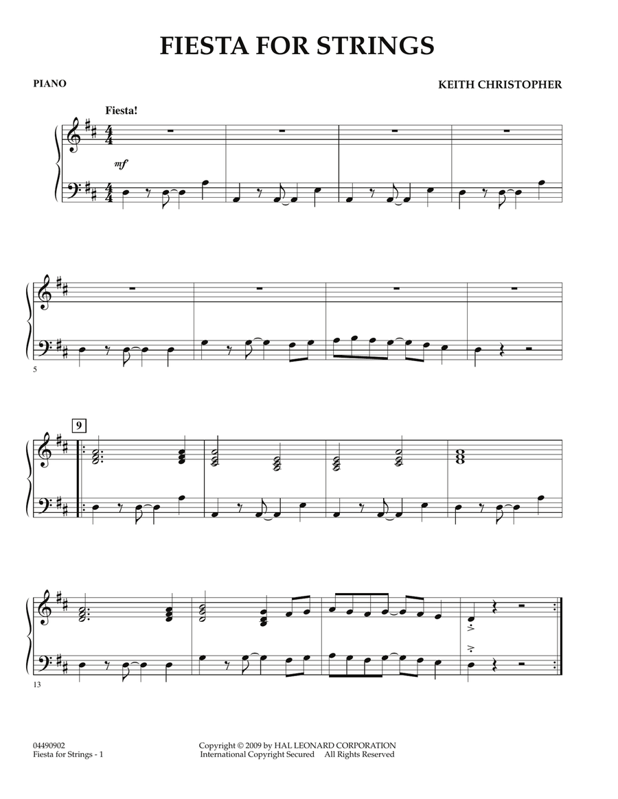 Fiesta for Strings - Piano String Orchestra scores gallery preview page 1