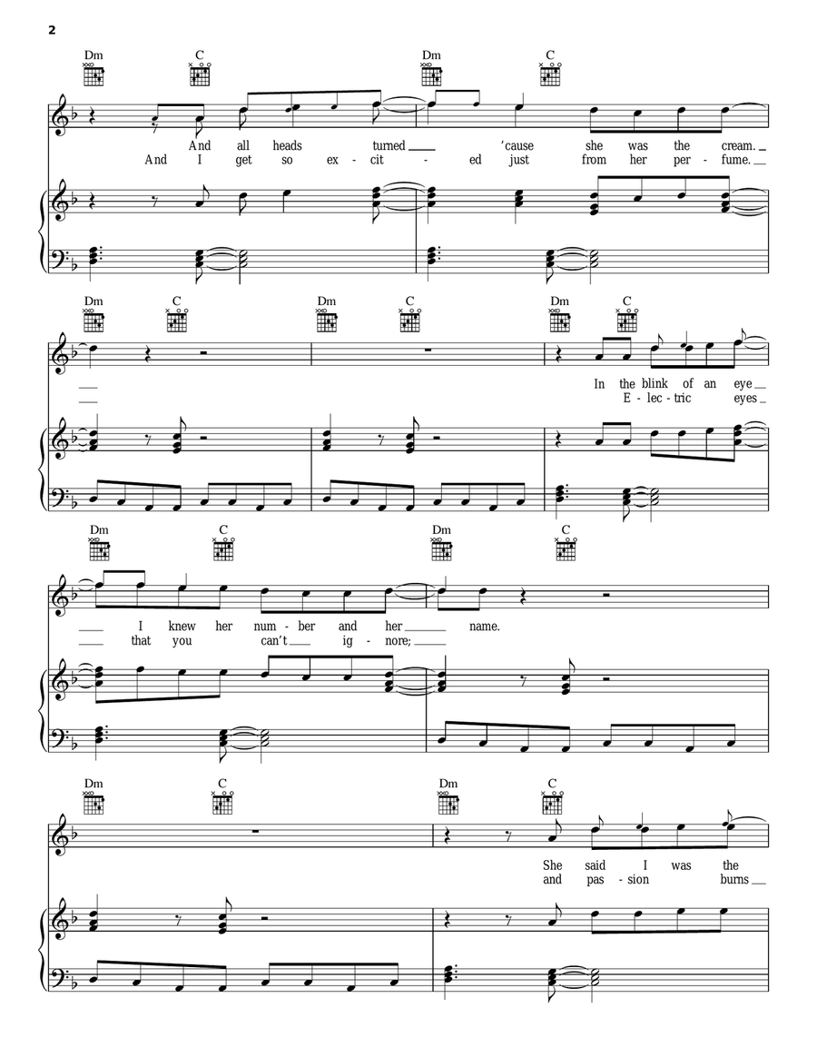 Caribbean Queen (No More Love On The Run) Piano, Vocal, Guitar scores gallery preview page 2