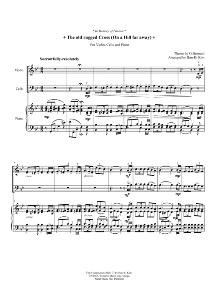 The old rugged Cross/On a hill far away (For Piano Trio) Piano Trio scores gallery preview page 2