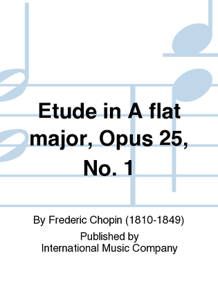 Book cover for Etude In A Flat Major, Opus 25, No. 1