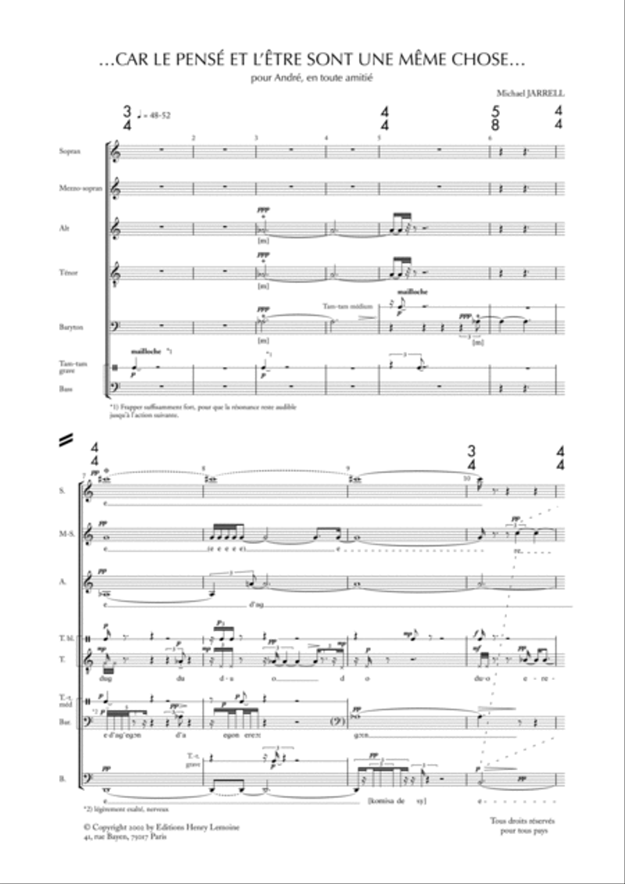 ...Car le pense et l'etre sont une meme chose... Voice Solo scores gallery preview page 2