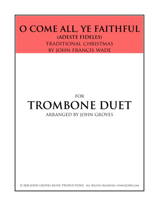 Book cover for O Come, All Ye Faithful (Adeste Fideles) - Trombone Duet