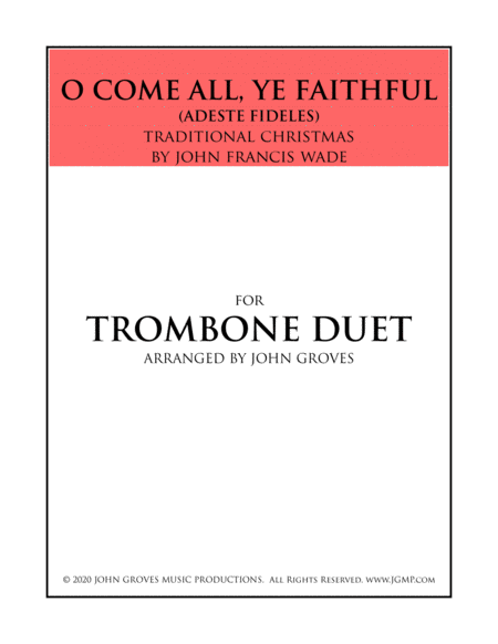 O Come, All Ye Faithful (Adeste Fideles) - Trombone Duet image number null