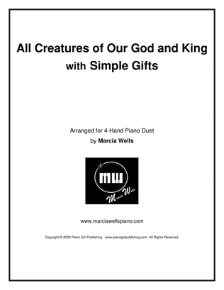 All Creatures of Our God and King with Simple Gifts, Piano Duet