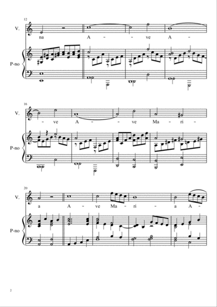 Ave Maria High Voice scores gallery preview page 2
