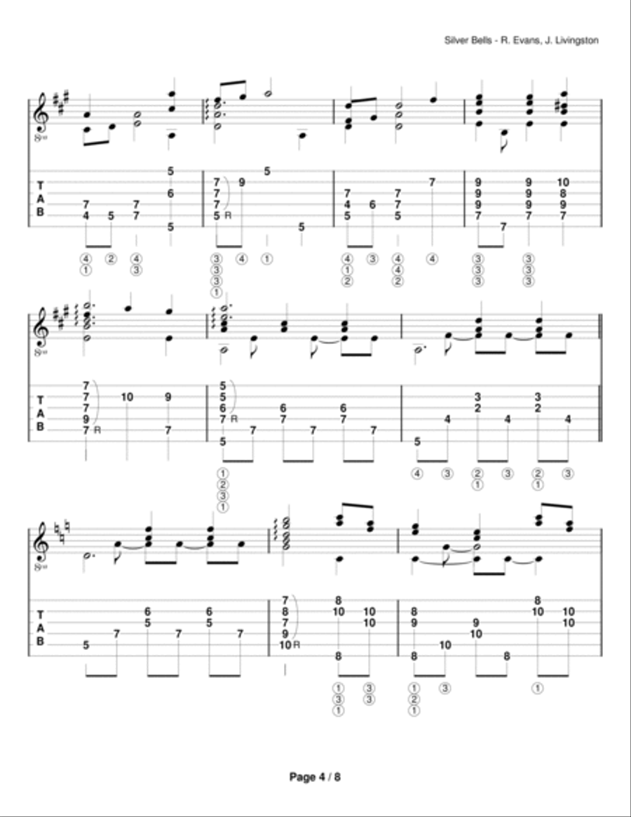 Silver Bells Guitar Solo scores gallery preview page 4