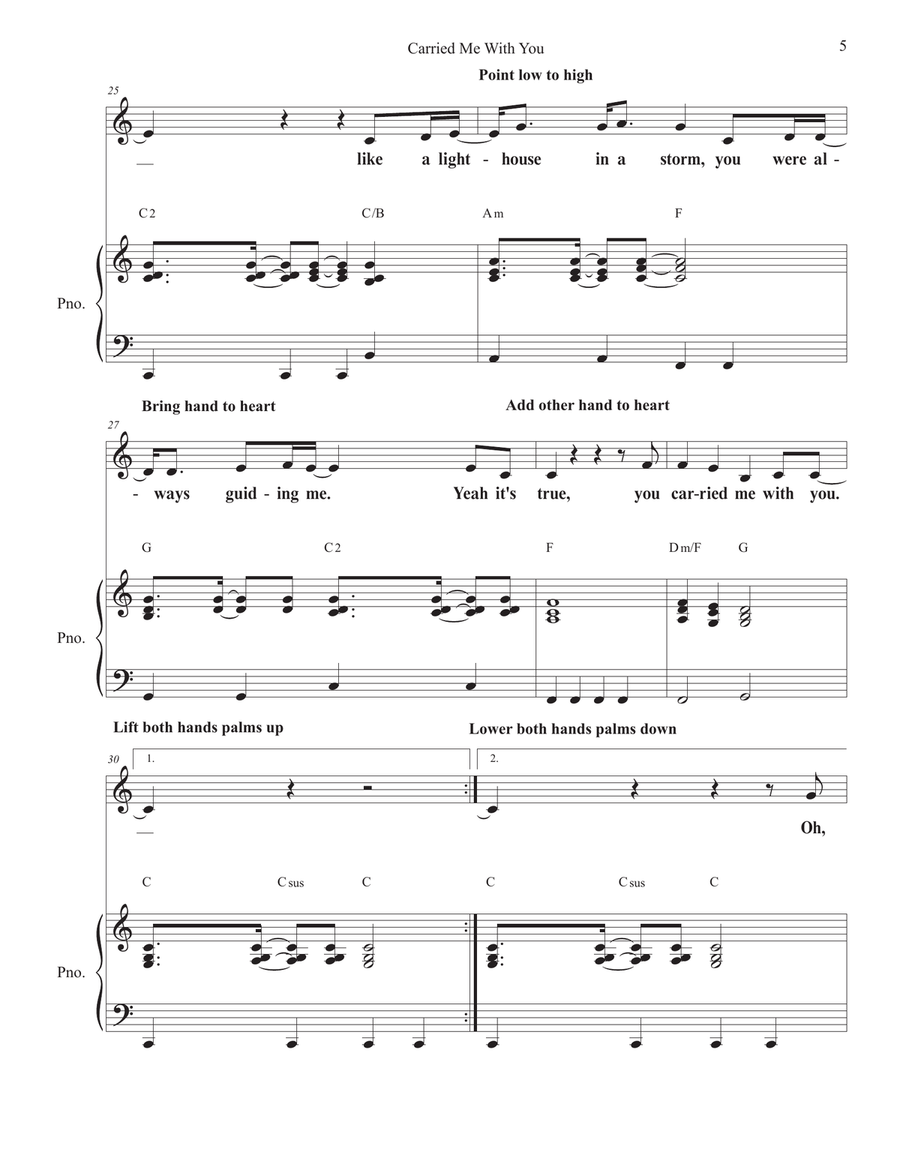 Carried Me With You Unison Choir scores gallery preview page 5