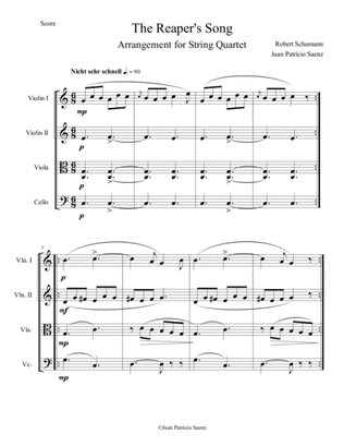 Schumann, R: Album for the Young - The Reaper's Song - Intermediate String Quartet Arrangement