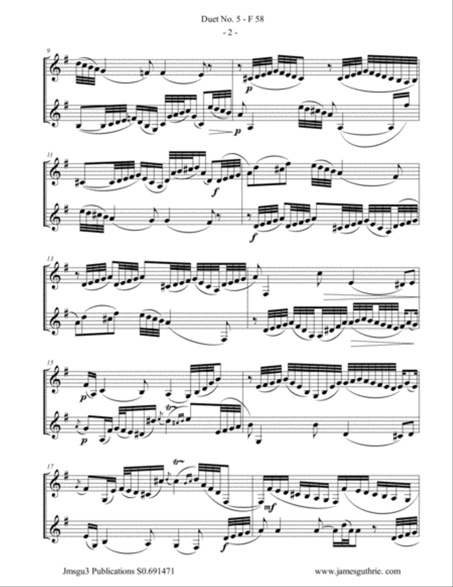 WF Bach: Duet No. 5 for Bass Clarinet Duo Clarinet Duet scores gallery preview page 2