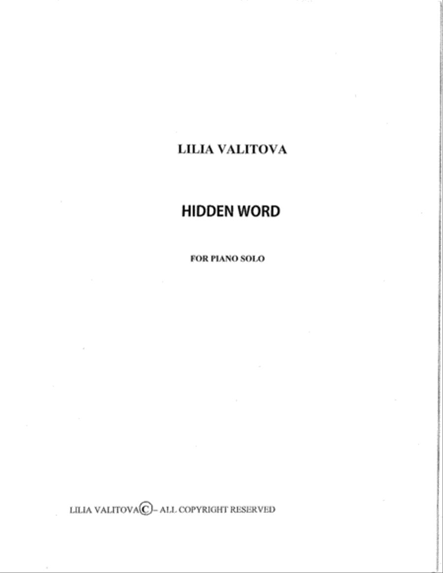 Hidden Word Piano Solo scores gallery preview page 1