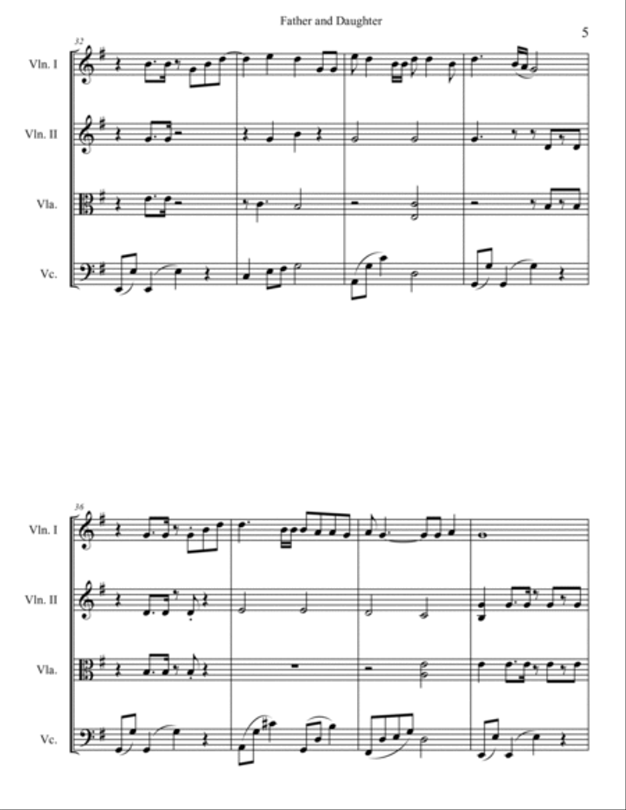 Father And Daughter String Quartet scores gallery preview page 5