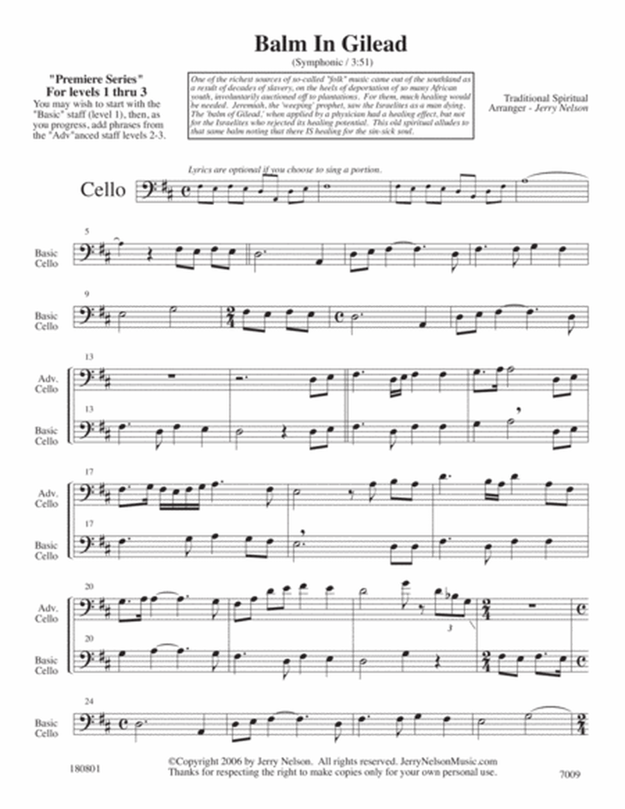 Balm in Gilead (Arrangements Lvl 1-3 for VIOLIN + Written Accomp) HYMN image number null