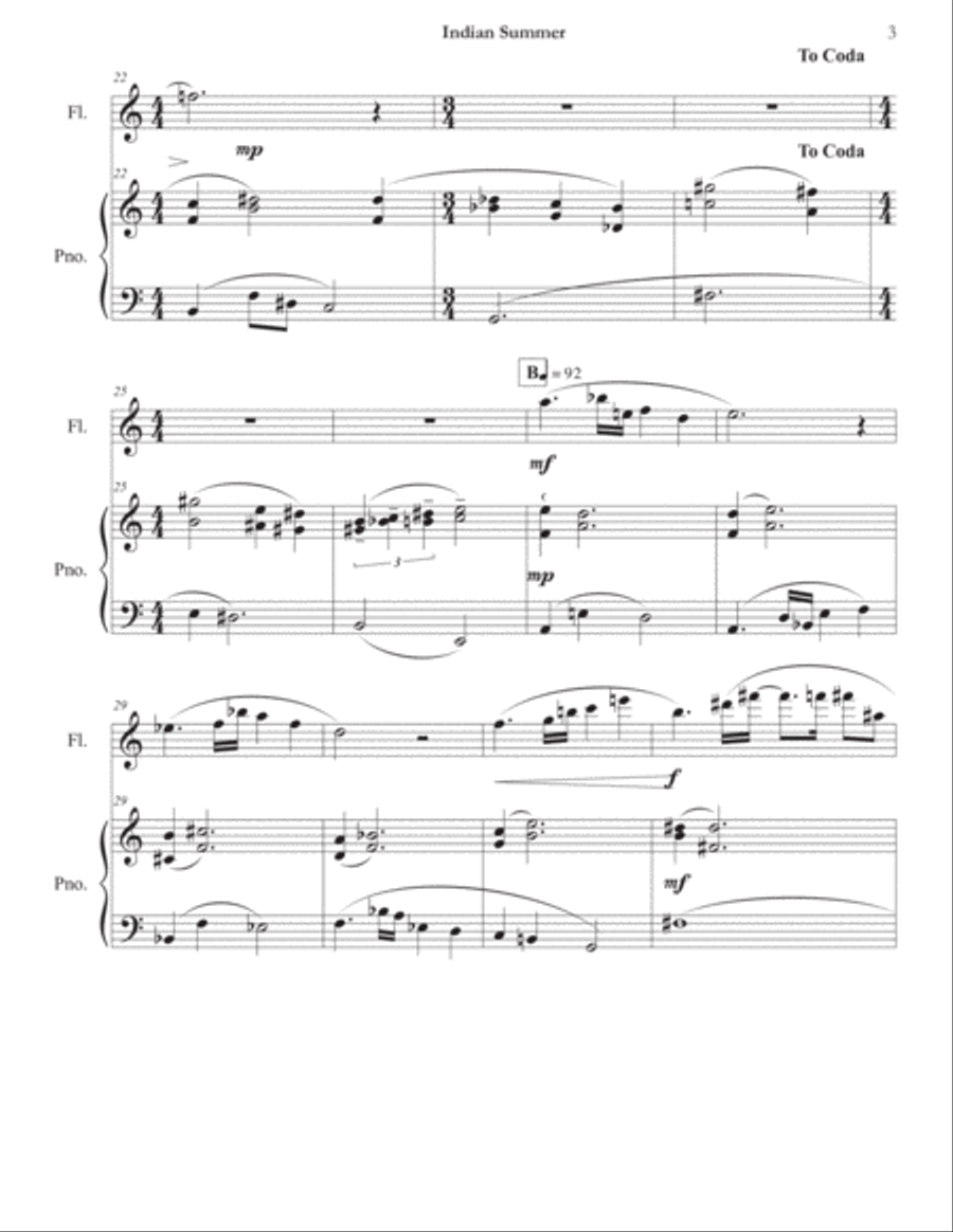Indian Summer Flute Solo scores gallery preview page 4