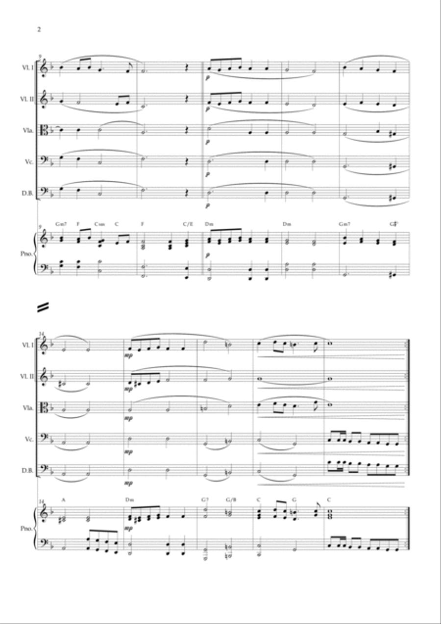 Cantate Domino - Handel (Strings Quintet) Piano and chords String Quintet scores gallery preview page 2