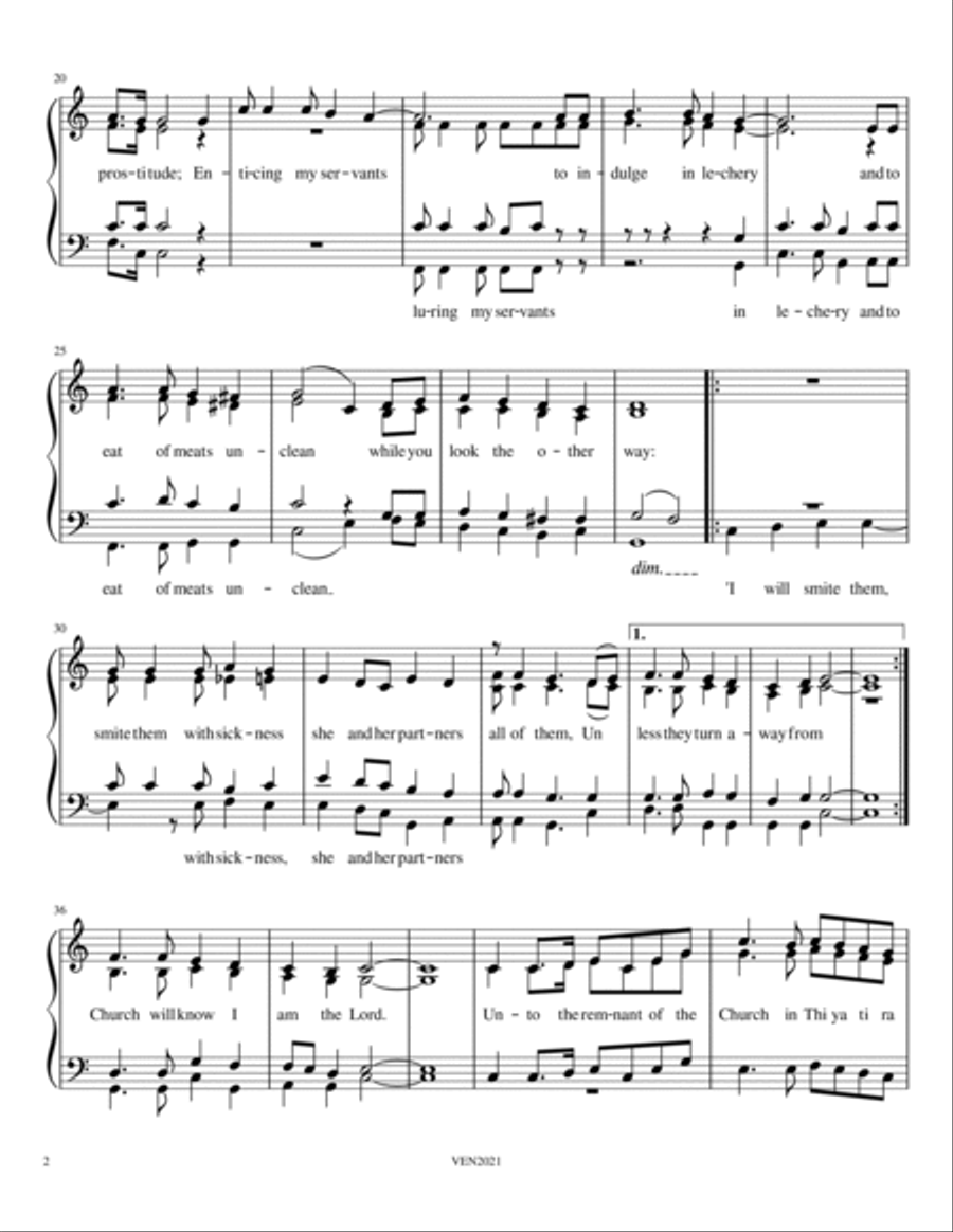 To the Church in Thiyatira 4-Part scores gallery preview page 2