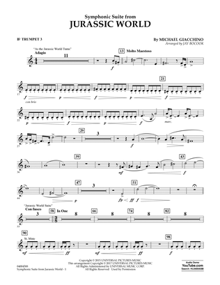 Jurassic World (Symphonic Suite) - Bb Trumpet 3