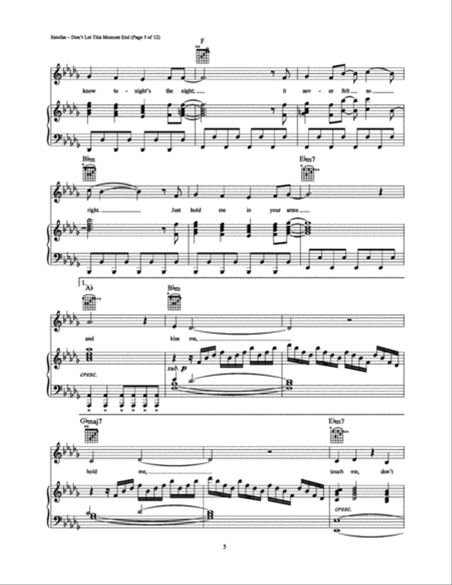 Don't Let This Moment End Piano, Vocal, Guitar scores gallery preview page 5