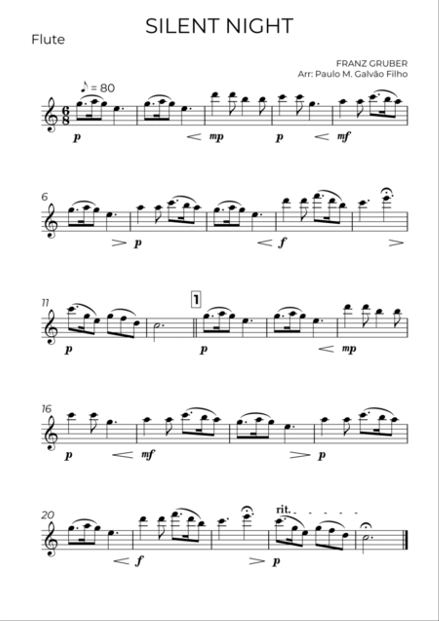 SILENT NIGHT - WIND QUINTET SILENT NIGHT - WIND QUINTET Woodwind Quintet scores gallery preview page 5