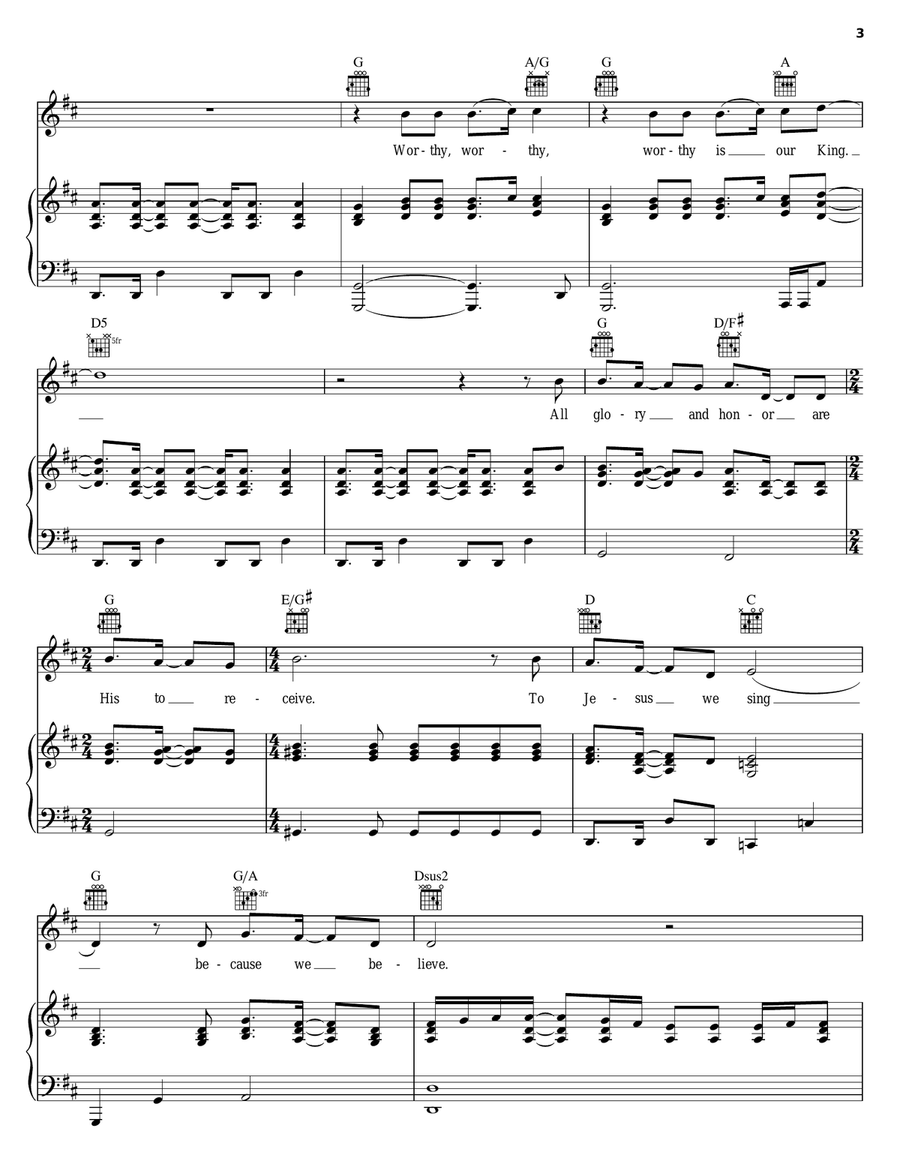 Because We Believe Because We Believe Piano, Vocal, Guitar scores gallery preview page 3