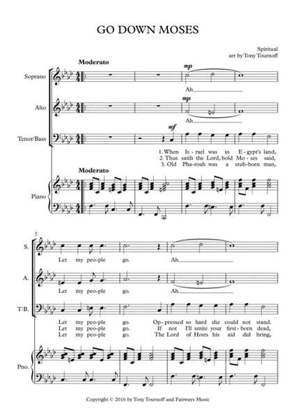 Go Down Moses (SATB) image number null
