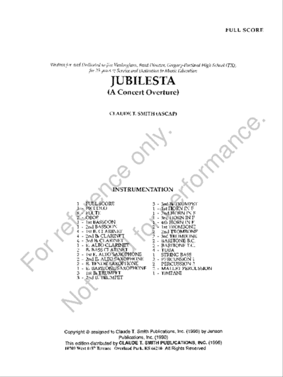 Jubilesta Concert Band scores gallery preview page 2