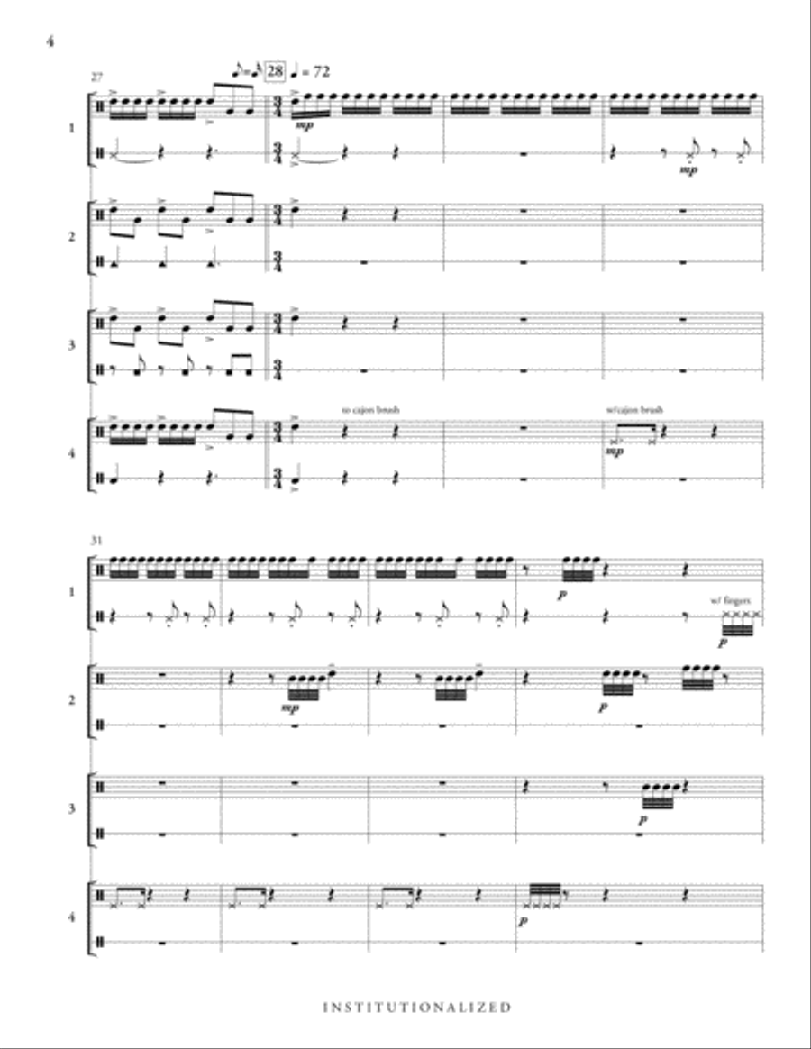 Institutionalized Institutionalized Percussion Ensemble scores gallery preview page 6