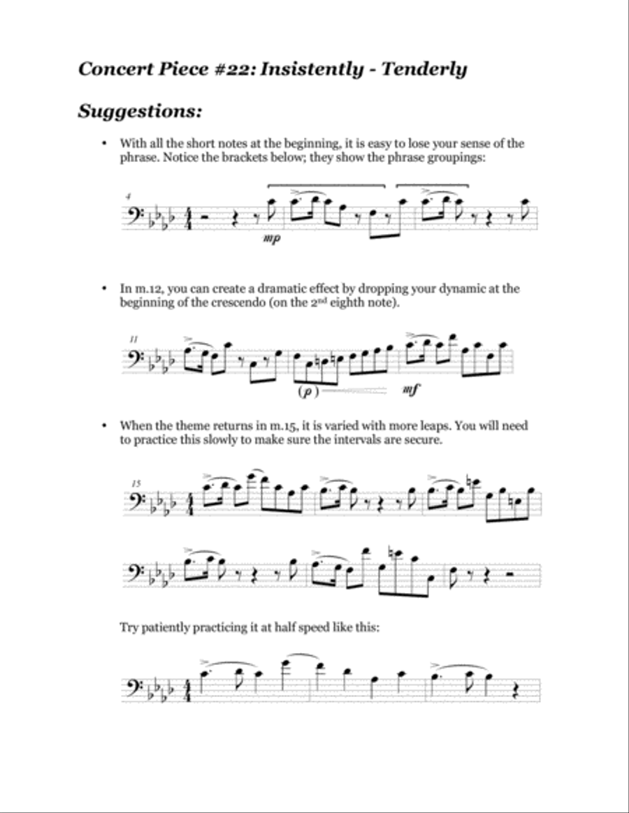 Concert Piece #22 Insistently – Tenderly Trombone Solo scores gallery preview page 3