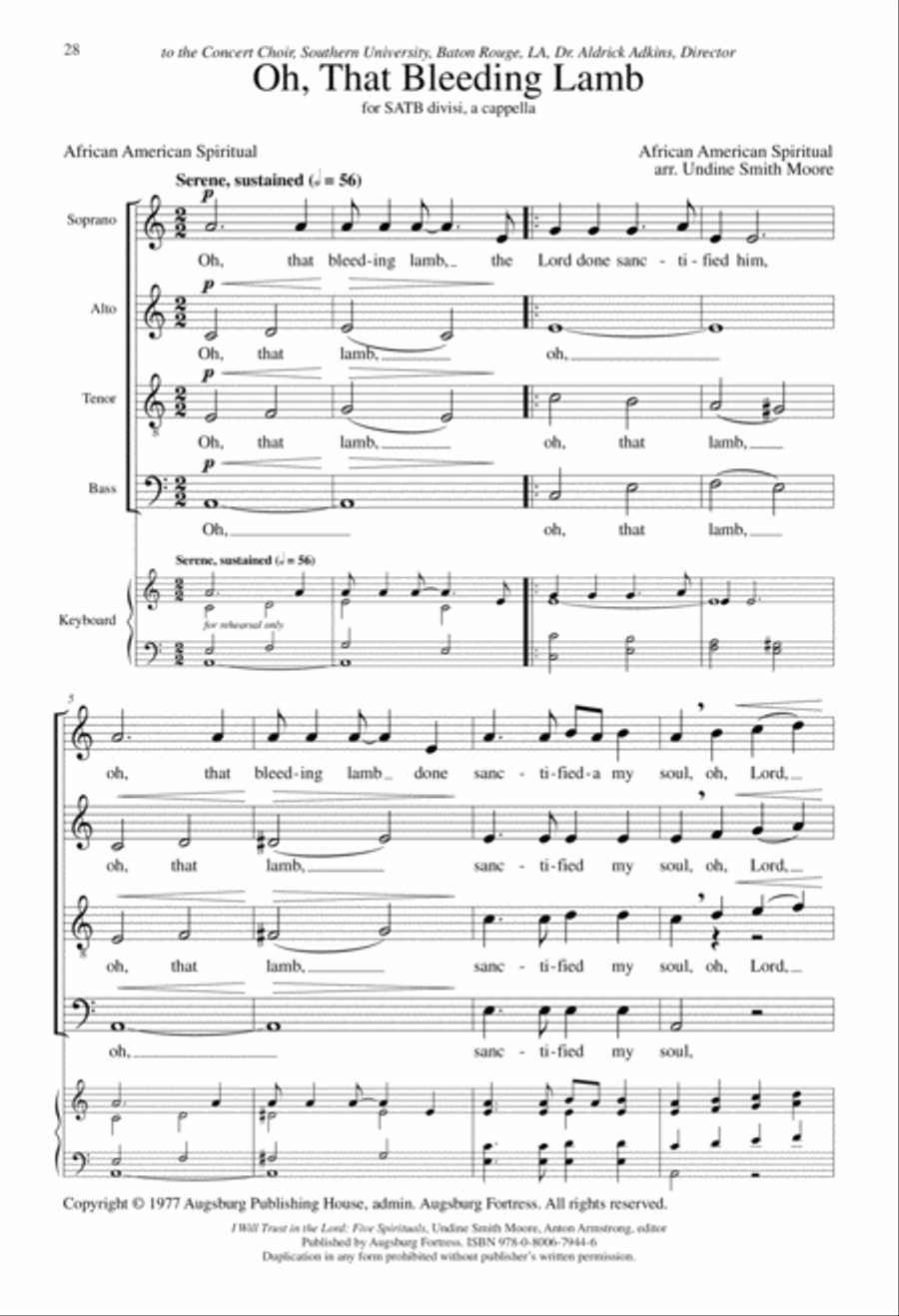 I Will Trust in the Lord 4-Part scores gallery preview page 8