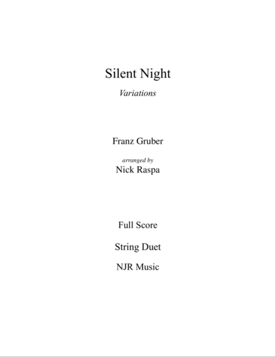 Silent Night - Variations (Violin & Viola) Silent Night - Variations (Violin & Viola) String Duet scores gallery preview page 3