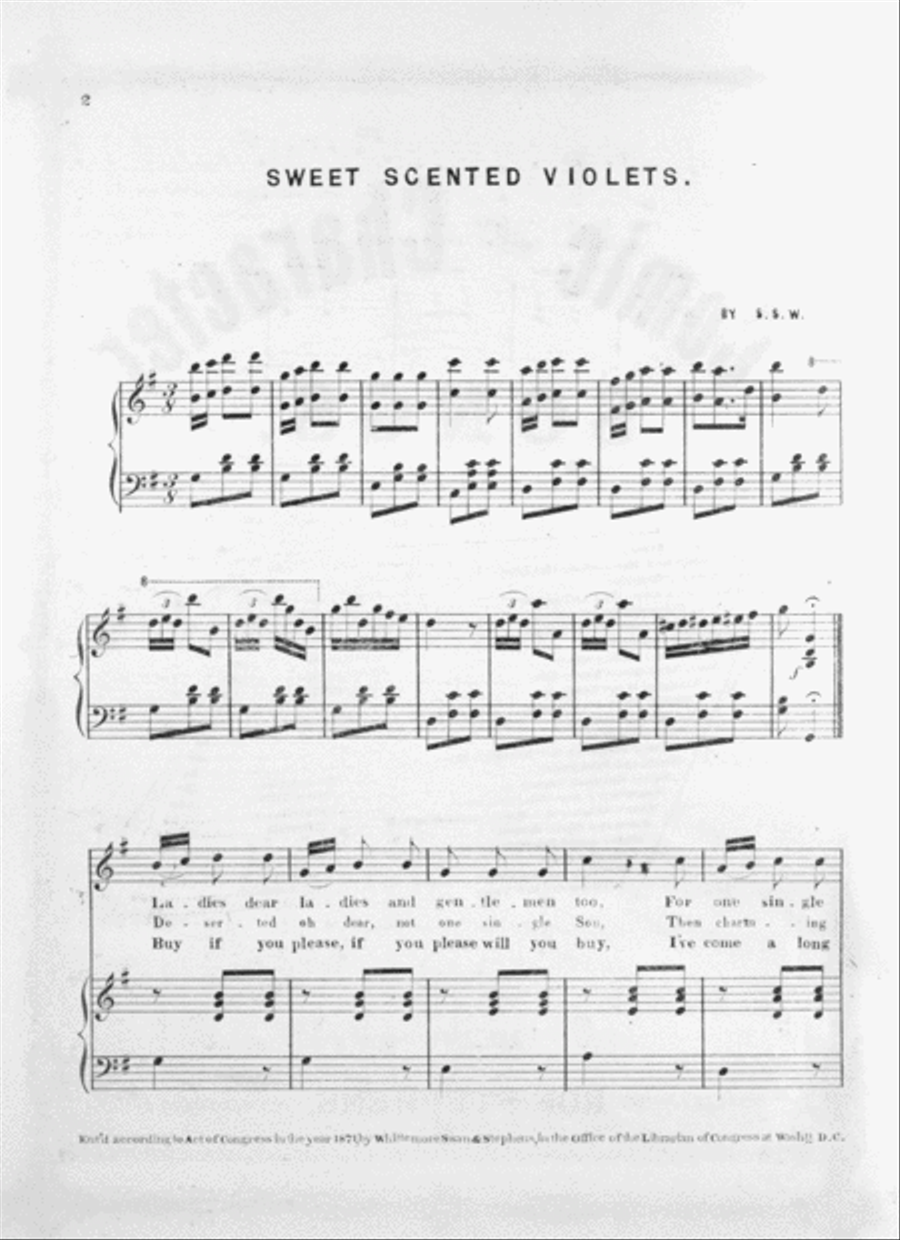 Comic and Character Songs. Sweet Scented Violets Voice scores gallery preview page 2